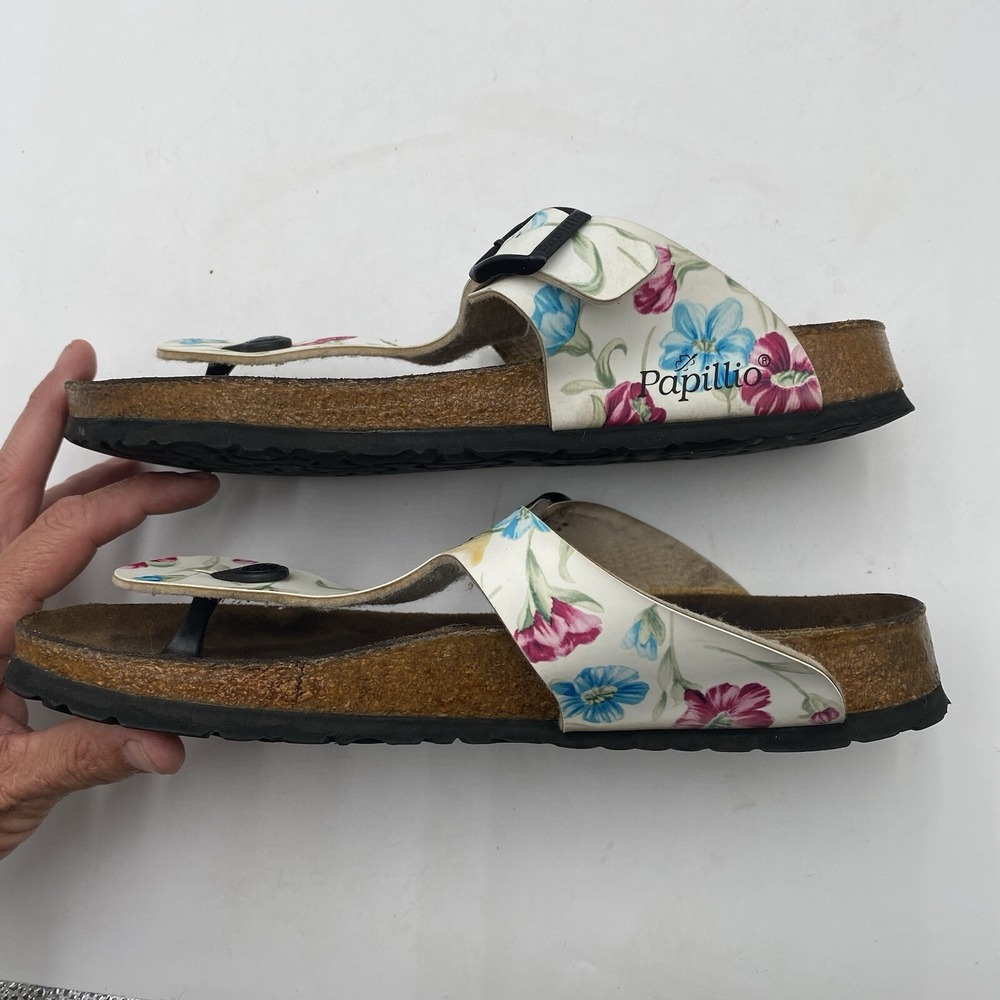 Papillio By Birkenstock Gizeh White Floral Platform Thong Sandals US 10 SEE PICS - Picture 9 of 15